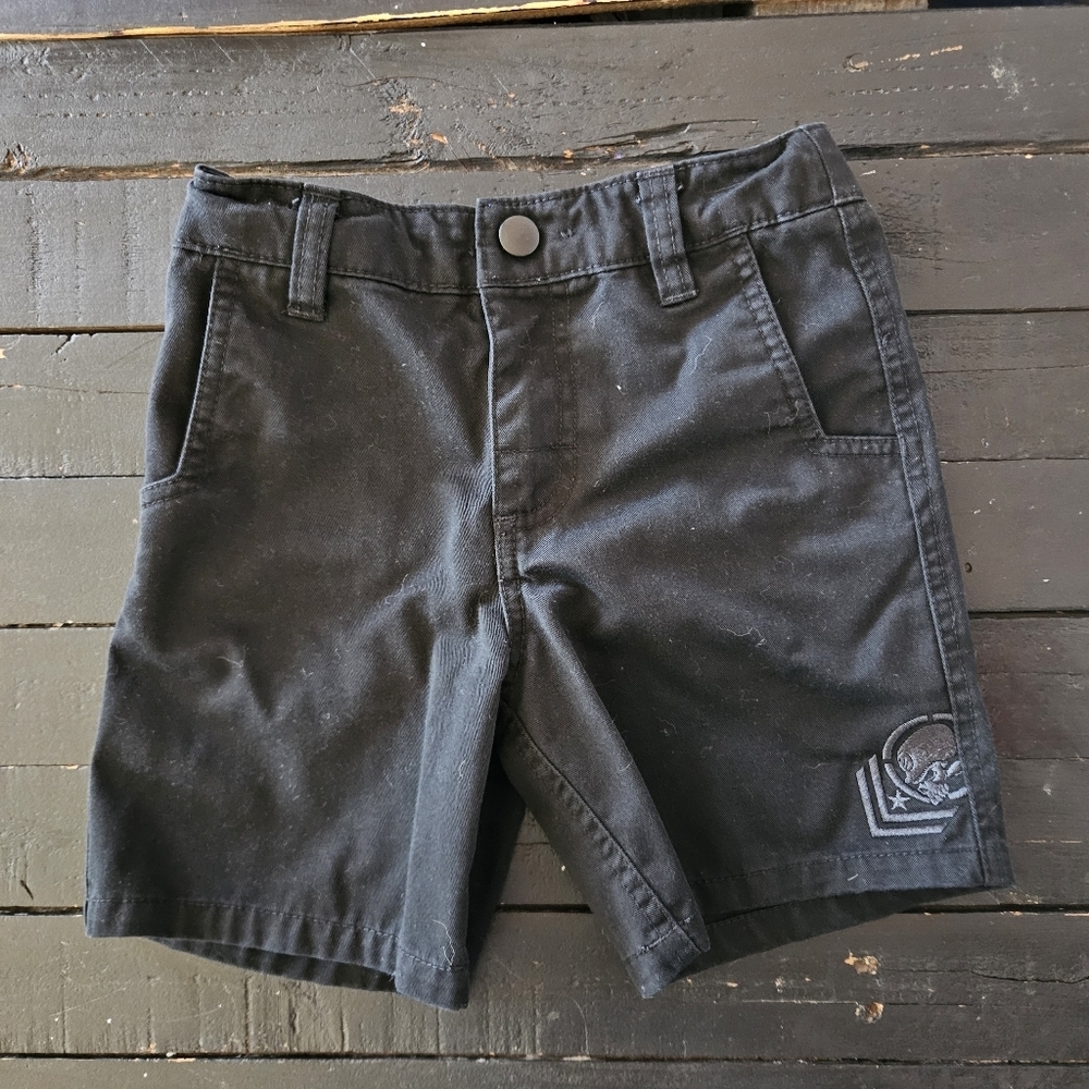 Metal Mulisha Toddler Boys 4T Black Shorts Chino Bermuda Punk Grunge Skater Y2K